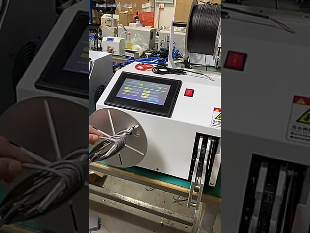Automatic Wire Cable Coil Winding Binding Machine Tie Tools Electric Digital Touch Screen for Length
